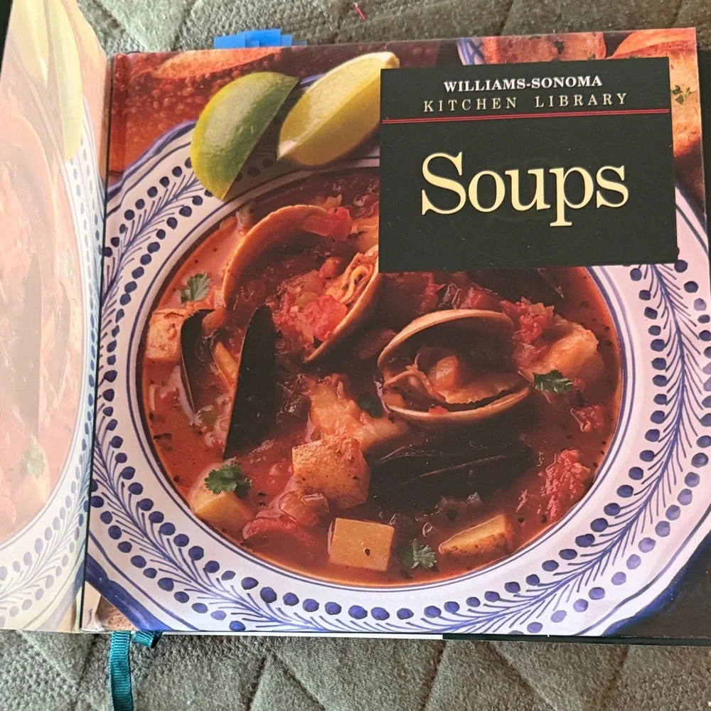 Williams Sonoma Soups Cookbook with Red and Green Accents